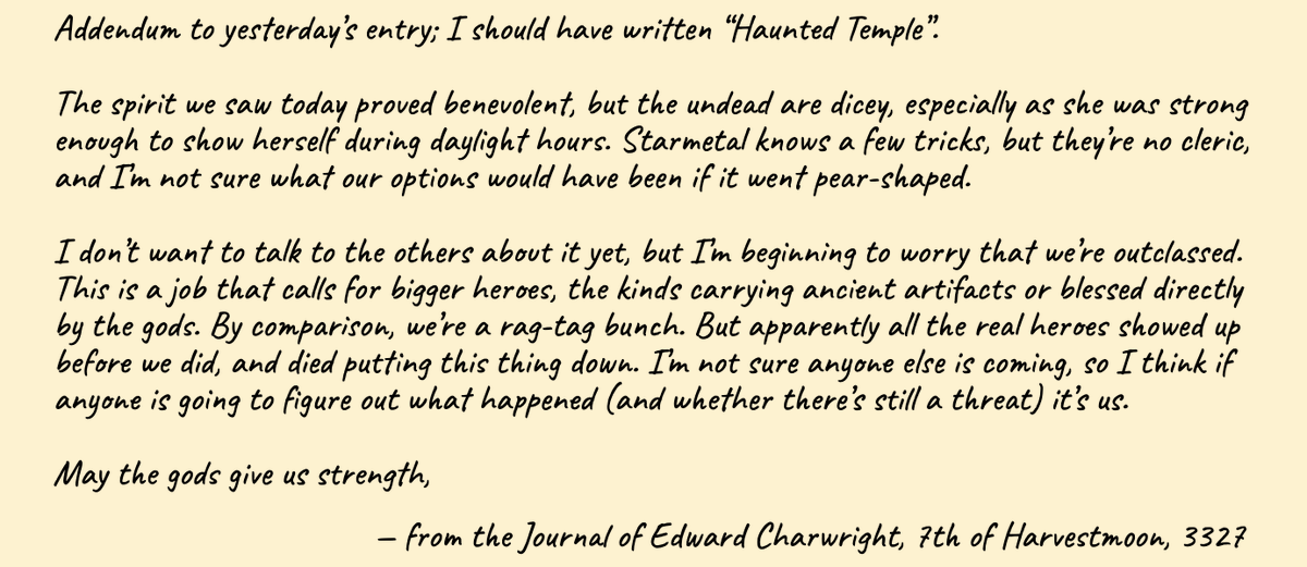 xretsim's tweet photo. #Dungeon23 Day 10. The party reaches the Sanctuary of the Temple of the River Goddess, and major secrets may be revealed. Full description, and a potential #SaveOrDie for people that interrupt others' reading are here: https://t.co/EFx2F3js5u (Temple VTT maps are also linked) https://t.co/o0GT2kKMih
