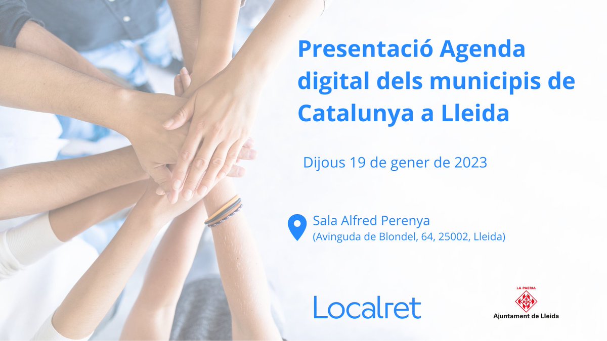 💙Moltes gràcies a tothom que va participar ahir de la presentació de l'#AgendaDigitalMunicipis a Sant Feliu de Llobregat.

🔜Ens veiem dijous 19 de gener a #Lleida.
✍️Inscripcions i programa👉bit.ly/3Zw13dV

🤗T'hi esperem!
<a href="/paerialleida/">Ajuntament de Lleida</a> <a href="/MiquelPueyo/">Miquel Pueyo</a> <a href="/DiputacioLleida/">Diputació de Lleida</a>