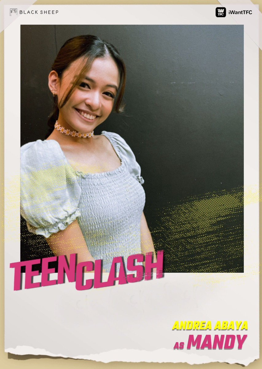 KapamilyaTFC's tweet photo. Andrea Abaya is MANDY, the campus darling!

Ready ka na bang ma-meet ang “clash-mates” nina Zoe (Jayda), Jude (Markus) and Ice (Aljon)? 

#TeenClash is STREAMING SOON on iWantTFC! ABANGAN. https://t.co/bhdy8fuYyD