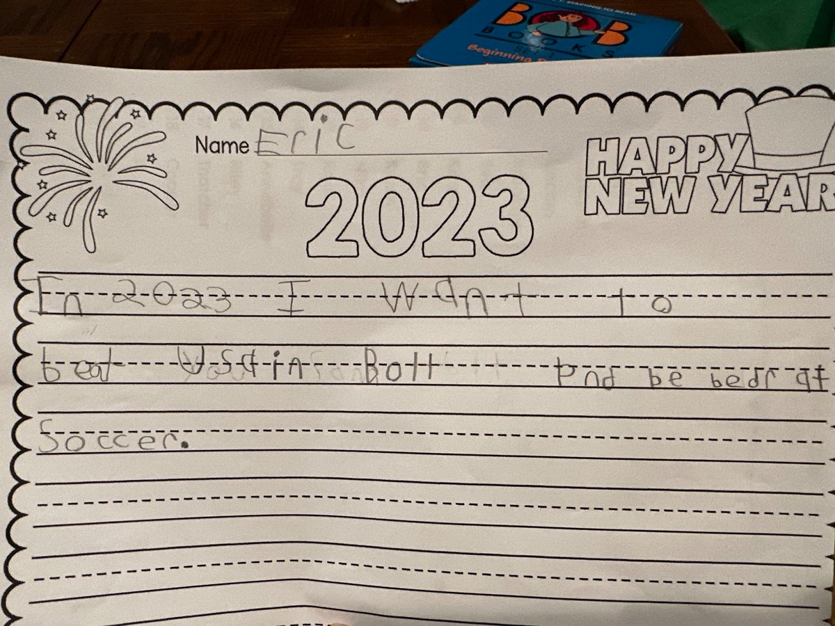 AHWhite1's tweet photo. My friend sent me this to post on her behalf. Her son, who is a first grader, has a big goal for this year! I think you have a challenge on your hands @usainbolt! #usainbolt #firstgrader #runner #GoalSetting https://t.co/Y4dRBr2yc4