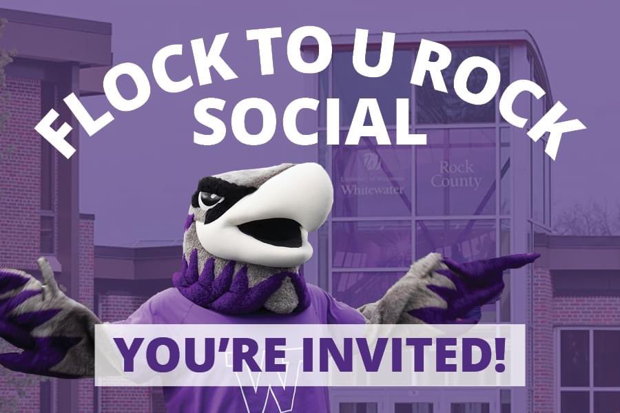 UWRockCounty's tweet photo. Flock to URock Monday, Feb. 6 from 4-6 p.m. in the Allen Hall Atrium! Bring your friends and family to take a campus tour, connect with alumni and meet our foundation board, community leaders and university leaders. RSVP here: https://t.co/pahwiDGyDF 
#urockhere #flocktourock https://t.co/pQjj4cM7ZG