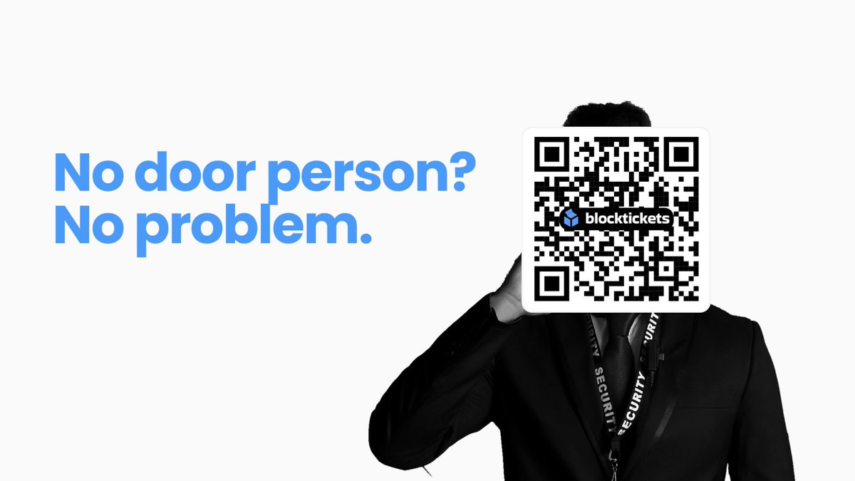 getblocktickets's tweet photo. Instead of using a door person to collect payments, Blocktickets will provide you with a custom QR code to allow tickets to be purchased at the door. 

Our mobile check-in app + custom event QR codes = the ultimate event experience 🔥✨

#blockchain #nft #web3 #blocktickets https://t.co/4tXUM3siTZ