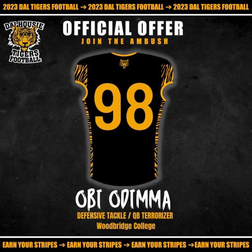 After a great conversation with <a href="/dre_goguen/">Dré</a> and other coaches I’m glad to announce my first university football offer <a href="/DalFootballClub/">Dalhousie Football Club</a> <a href="/CoachT1639/">TT</a> <a href="/wyvernfootball/">@WyvernFootball</a> <a href="/VaughanRebels/">Vaughan Rebels</a>