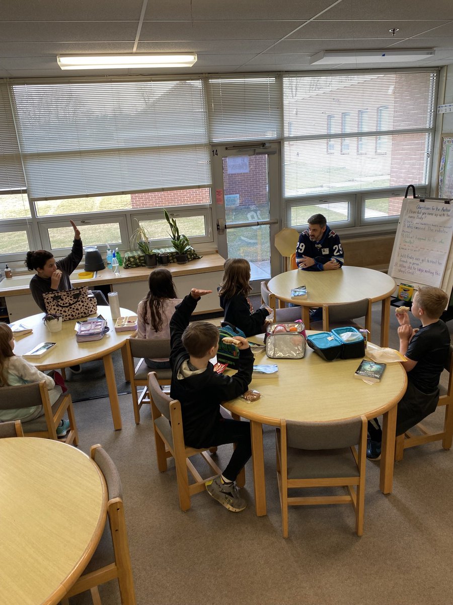 MrsDill2's tweet photo. Teachers pick up a copy of #BixbyTimmons and the Dragonthorp Riddle ASAP! @dcedwight wrote a masterful children’s book and met with some of his biggest fans today. All were gifted a copy of his second book! #Netflix make this into a movie PLEASE! #tinyfoxpress #FCPSMaryland https://t.co/aTKqURdINa