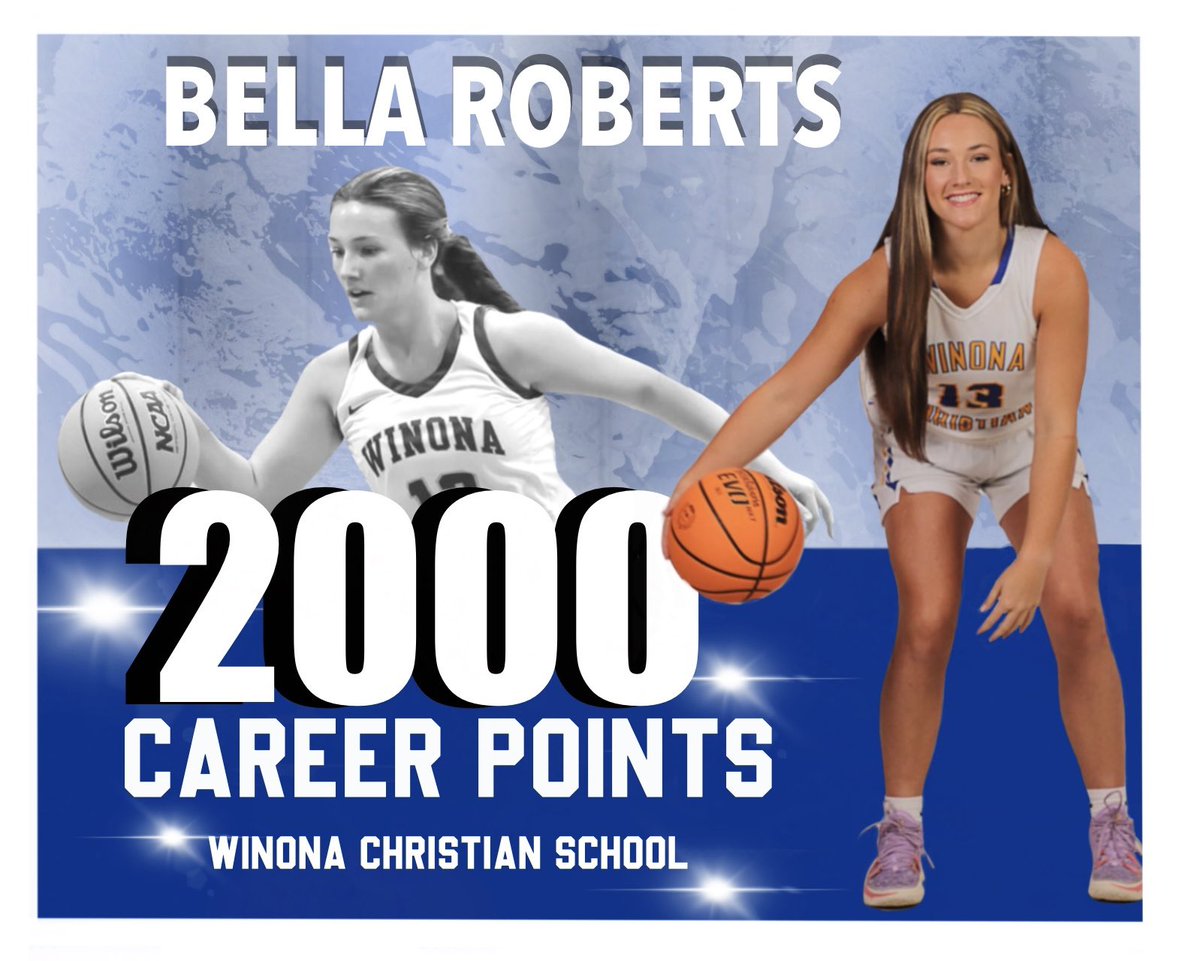 Big night for <a href="/Bellaroberts_13/">Bella Roberts</a>   Scored her 2,000th high school point tonight! #2,000pointclub    <a href="/NickMumme10/">Nick Mumme</a> @HenryGantz3 <a href="/WCSbball22/">Winona Christian basketball</a>