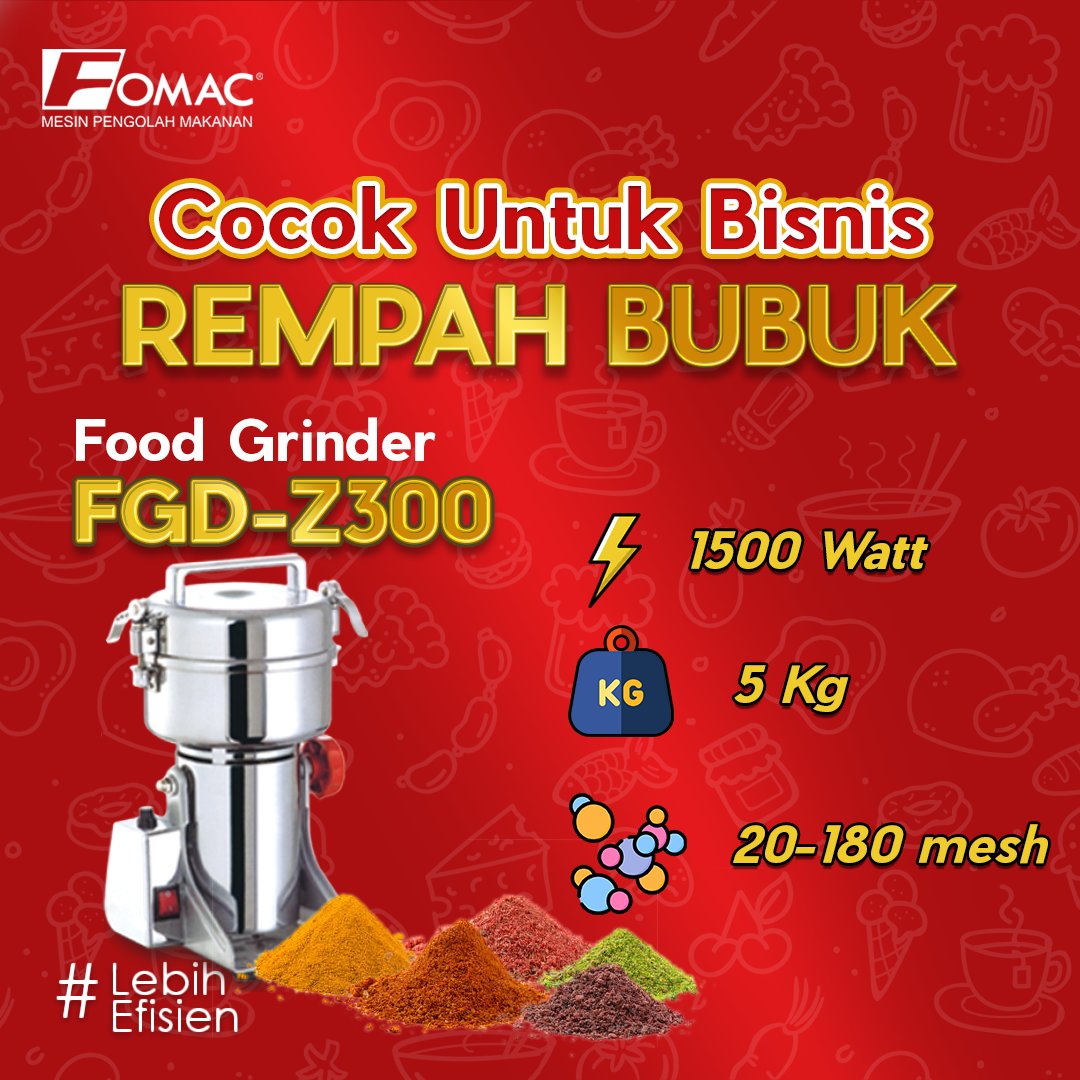 fomac_id's tweet photo. COCOK UNTUK BISNIS REMPAH BUBUK 

Mesin FGD-Z200 berfungsi untuk menghaluskan rempah kering hingga menjadi bubuk dan kecepatan mata pisau yang tinggi

Kunjungi website FOMAC di https://t.co/LUWZgaSn6n untuk selengkapnya!

#fomac #mesinpengolahmakanan #giling #grinder #food #bubuk https://t.co/Sp2P9Vomqv