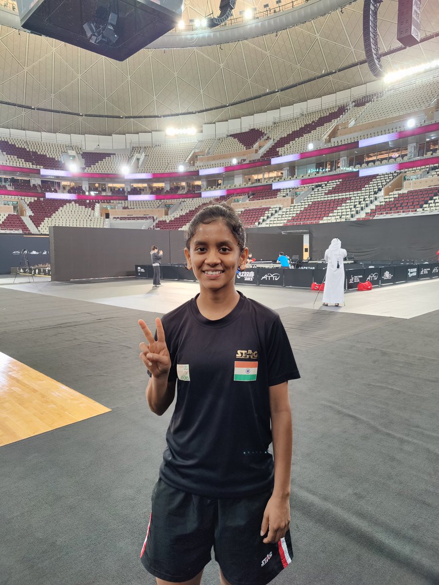 SreejaAkula31's tweet photo. Elated to share that I've qualified for the Table Tennis World Championships after beating a highly ranked player from Chinese Taipei. 🏓🙏🏼

#tabletennis #ittf #worldchampionships #DreamGold https://t.co/lhDZOFYWjt