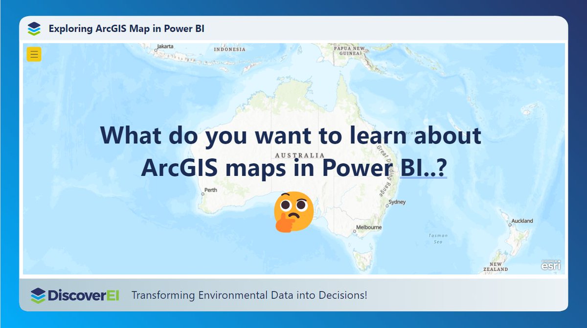 I love maps in #PowerBI, and one of the big mapping visuals that I've overlooked is the #ArcGIS visual - which I'll be exploring in a new blog series... but before I do - I'd love to know what you like (or hate) about the visual, how you're using it, and where you get stuck!