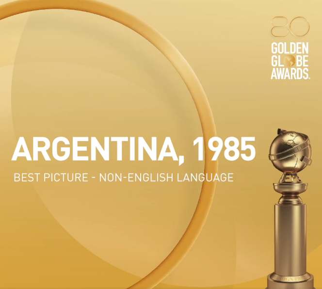 Lbaini's tweet photo. ARGENTINA, 1985 GANÓ EL GOLDEN GLOBE A MEJOR PELÍCULA EN HABLA NO INGLESA!!! https://t.co/8Dvcv3ZP6w