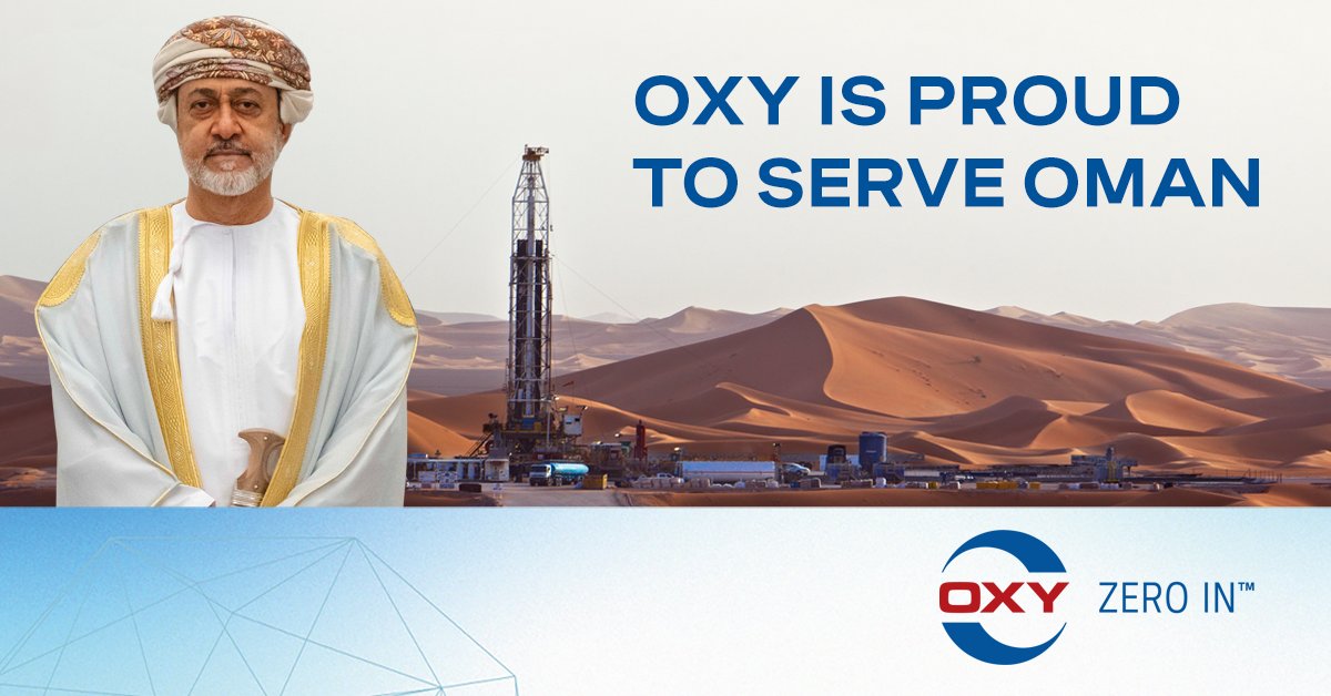 WeAreOxy's tweet photo. Oxy extends its sincere congratulations and best wishes to His Majesty Sultan Haitham bin Tarik on the third anniversary of His Majesty’s ascension to the throne. https://t.co/AwwF2xDqYY