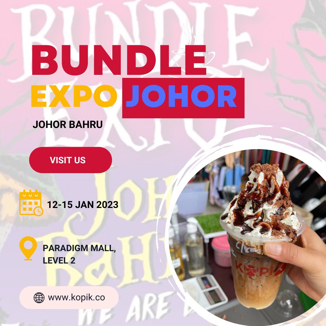 Jangan lupa, kami di Johor Bahru minggu ni! Kopi K dulu gaisssss ♥️