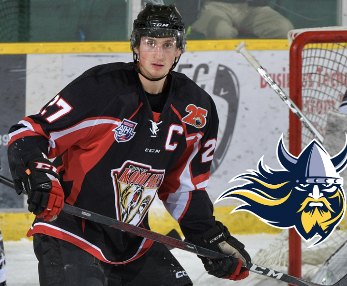 camrosekodiaks's tweet photo. The first Pizza 73 AJHL Player of the Week for 2023 is Callum Gau of the Camrose Kodiaks.  The hometown Captain recorded nine points (6G, 3A) and was awarded as the Viterra AJHL Star of the Game three times over five games since returning from the holiday break. https://t.co/14Y3tV5AmL
