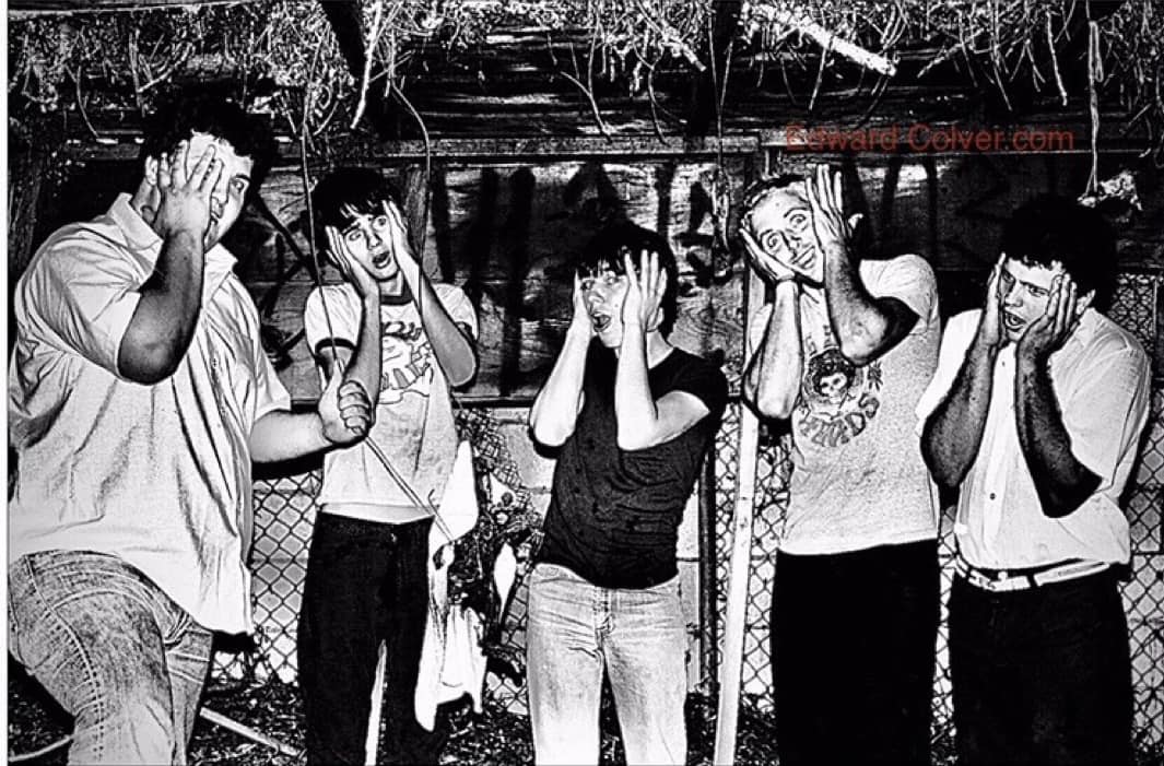 PunkRockStory's tweet photo. Adolescents photographed at P.I.M.A. Pomona, California.

Photo by Edward Colver

#punk #punks #punkrock #adolescents #stevesoto #history #punkrockhistory https://t.co/wFosQdKrcp