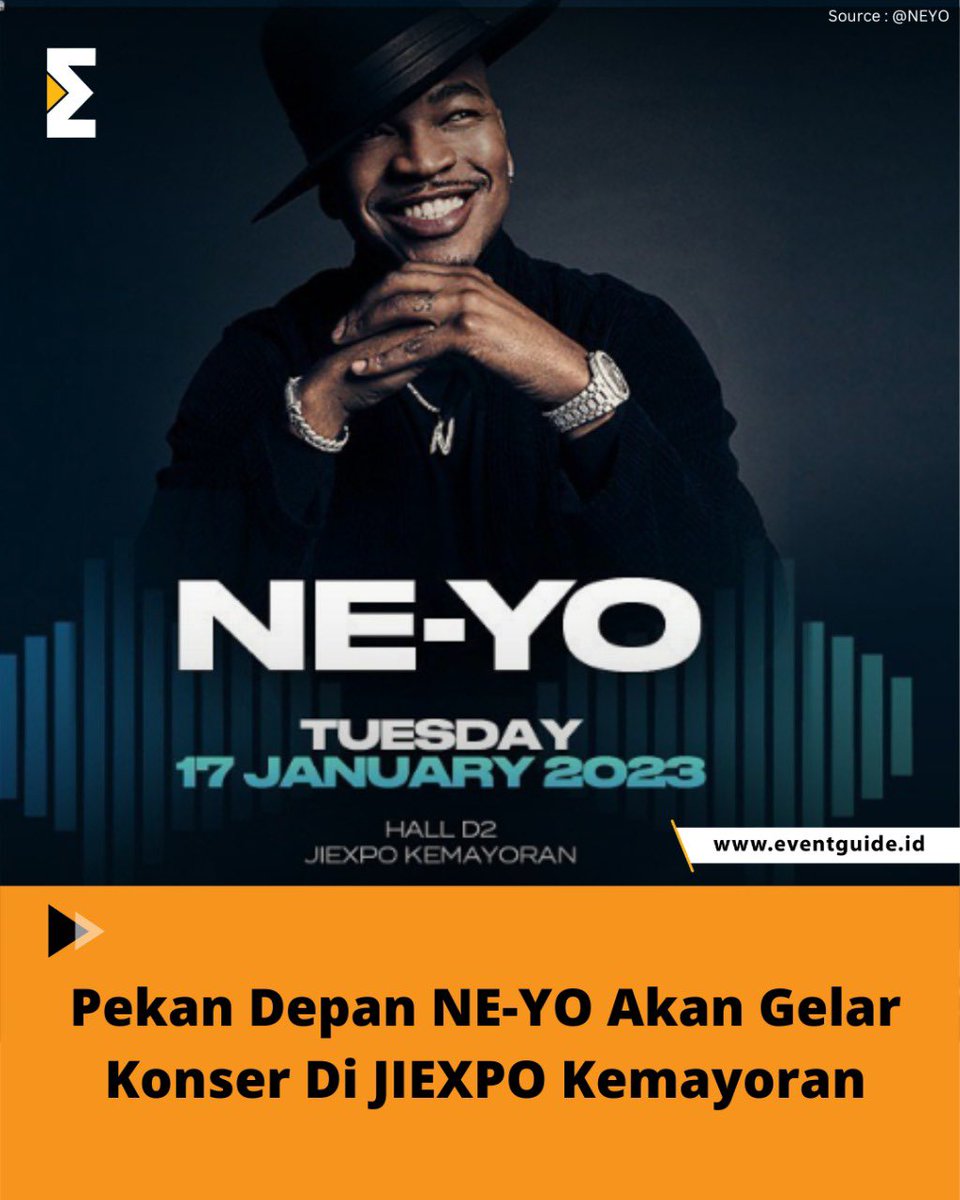 EventGuideID's tweet photo. #TemanEG pencinta musik R&B, sudah siap untuk datang ke konser @neyo yang akan digelar pada tanggal 17 Januari 2023 di JIEXPO Kemayoran?
Bagaimana persiapan kalian menuju konser @neyo pekan depan?
#eventguideindonesia #mice #lifestyle #entertainment #festival #neyoconcert https://t.co/3oC6PhKf1r
