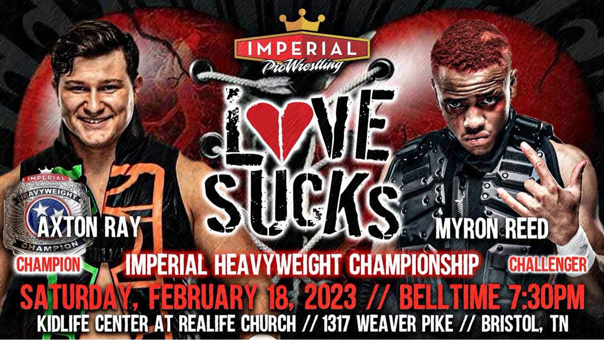 <a href="/TheBadReed/">Myron Reed</a> vs <a href="/AxtonRay96/">Axton Ray</a> 
This match is $$$ 
2 of the best in the 🌎
#imperialprowrestling