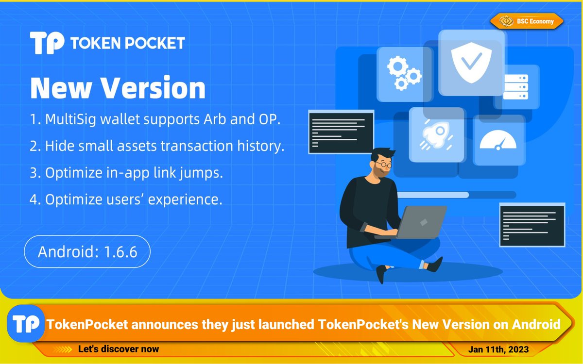 BSC_Economy's tweet image. 📢@TokenPocket_TP announces that they just launched TokenPocket's New Version on #android 

💁‍♀️#TokenPocket is a secure crypto #wallet to explore #blockchain

👩‍💻Let's explore for more information↙️
👉tokenpocket.pro

#BSCEconomy #BSC #BNB #BNBChain #Web3 #NFTCommunity $BNB