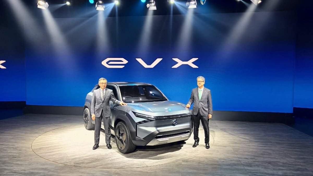 ExpressDrives's tweet photo. @Maruti_Corp unveils EVX electric concept, will go on sale by 2025. Gets 4x4 tech.  #AutoExpo2023 #AutoExpowithFE @FinancialXpress https://t.co/CiPjqiVYeh