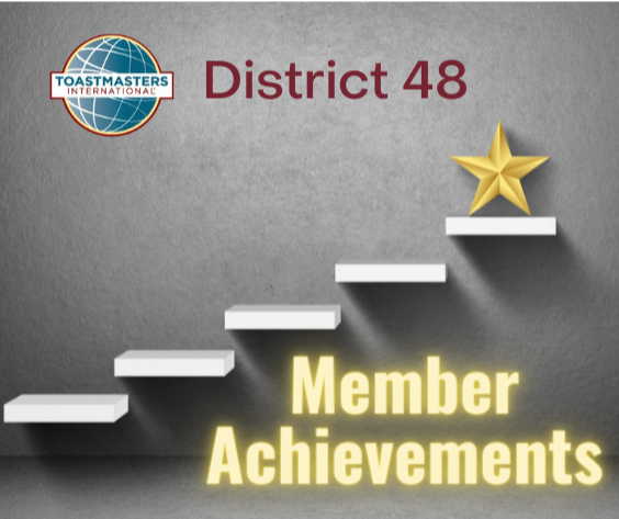 There are a lot of GREAT things happening in #District48! 🏆

Please #congratulate our fellow members and friends on their recent #achievements at #Toastmasters: mailchi.mp/district48/toa…