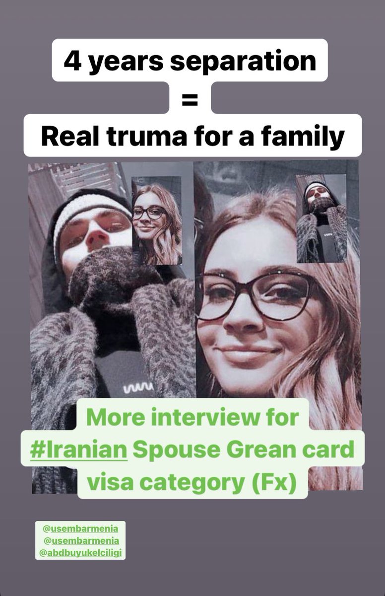 Angel81119994's tweet photo. @usembarmenia We are hundred #greancard holders . Waiting in #depression to #Reunited with Our #spouse over 3 years. We loose our #hope and #youth in this way . Please give #interview to #f2a category from Iran wh o are waiting over 2 years.

#iranianspousesbelongtogether @usembarmenia https://t.co/IHVBAeJcaA