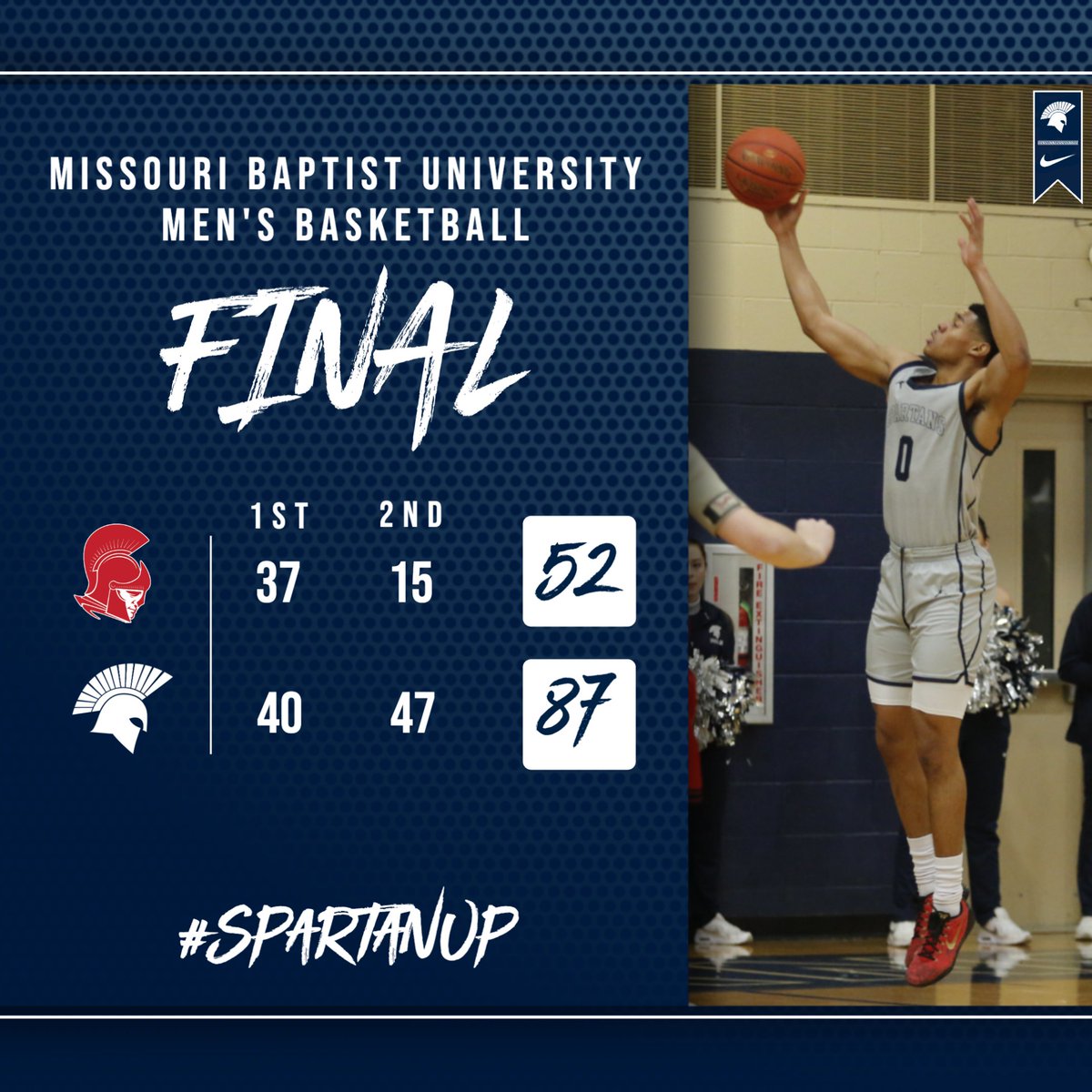 MBUBasketball's tweet photo. A huge 2nd half for the Spartans turns a close game into a 35-point victory over Hannibal-LaGrange!  Tyrell Andrews leads the way for the Spartans with 17 points. Spartans still sit atop the AMC Standings!

#SpartanUp    #WinTheDay https://t.co/DsT1tigDyT