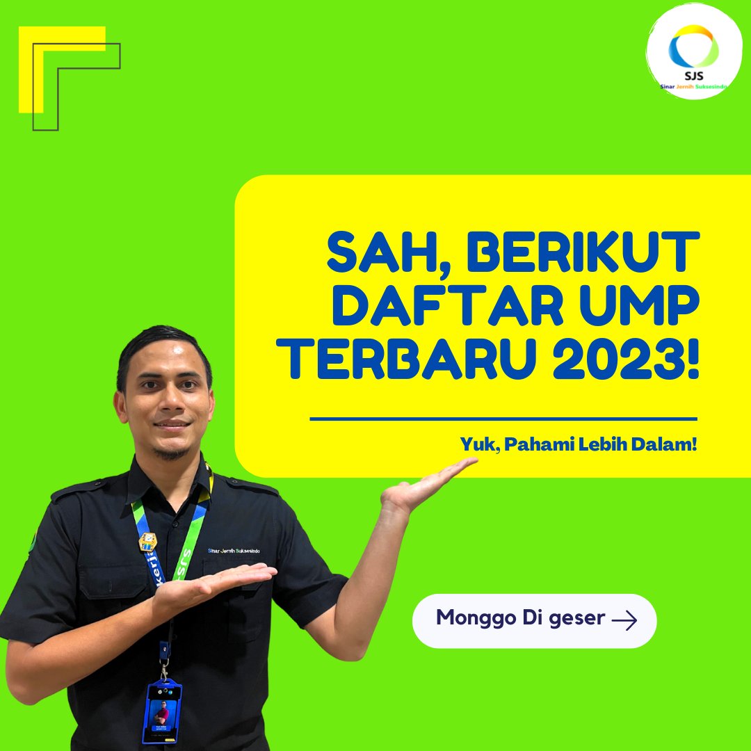 pt_sjs's tweet photo. Hai Manjars, berikut daftar UMP terbaru tahun 2023. Gimana menurut kalian?

#SinarJernihSuksesindo #kerjaplus #karyawanlife #tipskerja #perusahaan #jobseeker #jobhunter #kerja #infopekerjaan #karyawanlife #gajian #umk #umr #lokerSJS https://t.co/MQluQ11phd