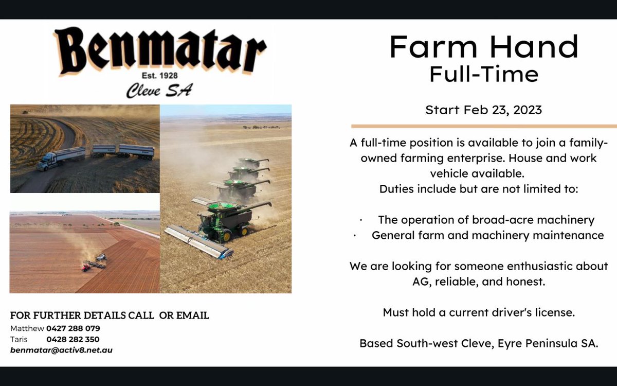 Re tweets appreciated  #farmwork #broadacrejobs #EPfarmjobs