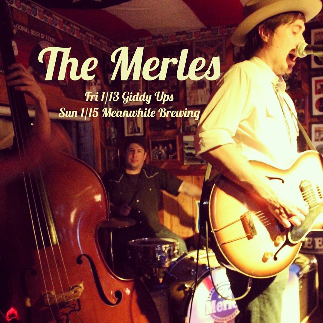 MerlesATX's tweet image. Excited to be returning to @giddyups this Fri 1/13 from 7-11p. Then Sunday 1/15 we’re debuting @meanwhilebeer for their Brew Scootin’ Boogie show from 6:30-8:30p. See ya on the dance floor! 🕺🏽💃🏽🍺🔥🔥🔥

themerles.com