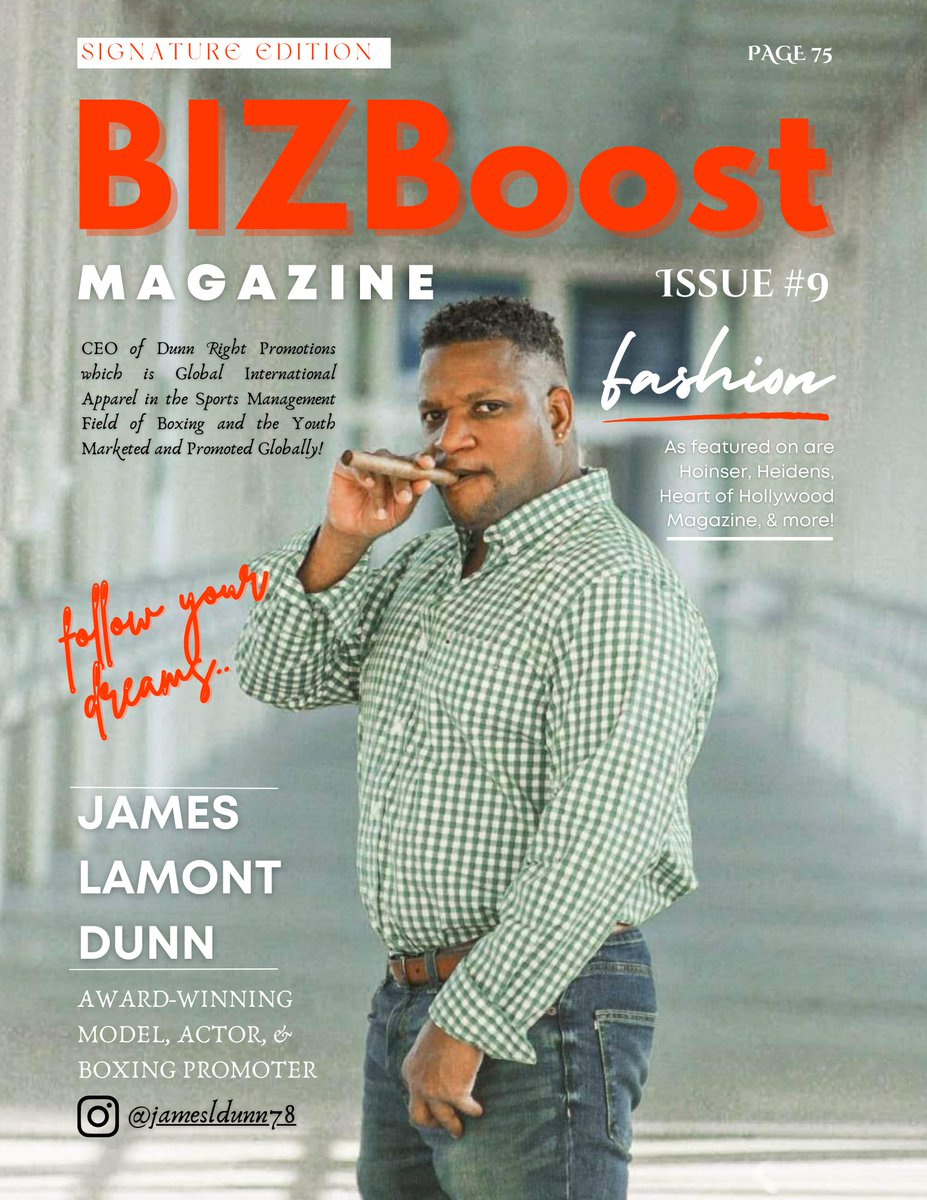 b5f852bfbb48426's tweet image. I am honored and thank you @TheSoulfulEMU for the feature #Signatureedition #Bizboost @BIZBoost Magazine Issue #9! @BTweeps_  #DunnRightPromotions #JamesLamontDunn #media #Fashion #internationalmodel #publication #Bizboostnews #impactmarketing @heartofhollywod