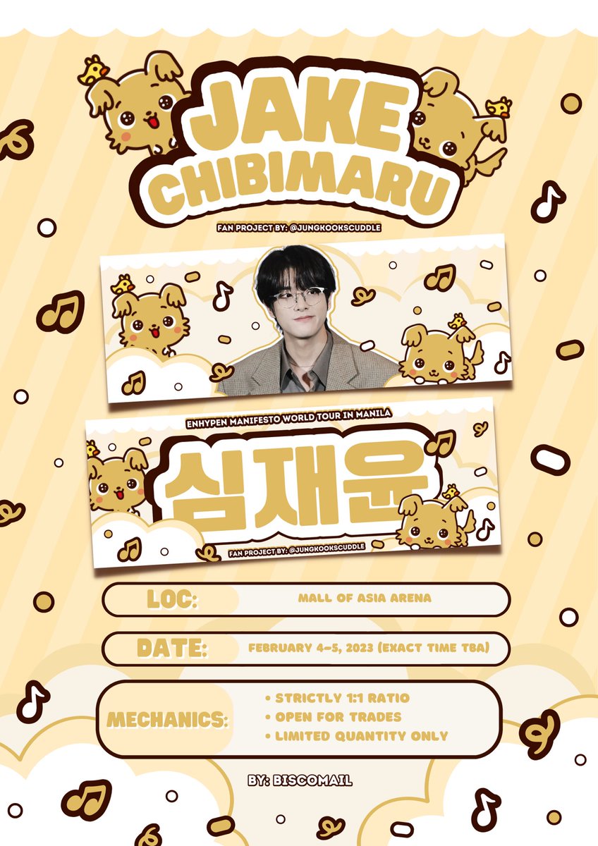 simkoocuddles's tweet photo. #MANIFESTO_IN_MANILA

📢 attention please! fellow simkungdans 📢

jake chibimaru hand banner giveaway ▼・ᴥ・▼

by yours truly ♡

⤷  rt &amp; like this post
⤷  show proof on d-day
⤷ exact location &amp; time: tba
⤷ open for all engenes
⤷ open for trades but only limited! https://t.co/xUhe2tnITg