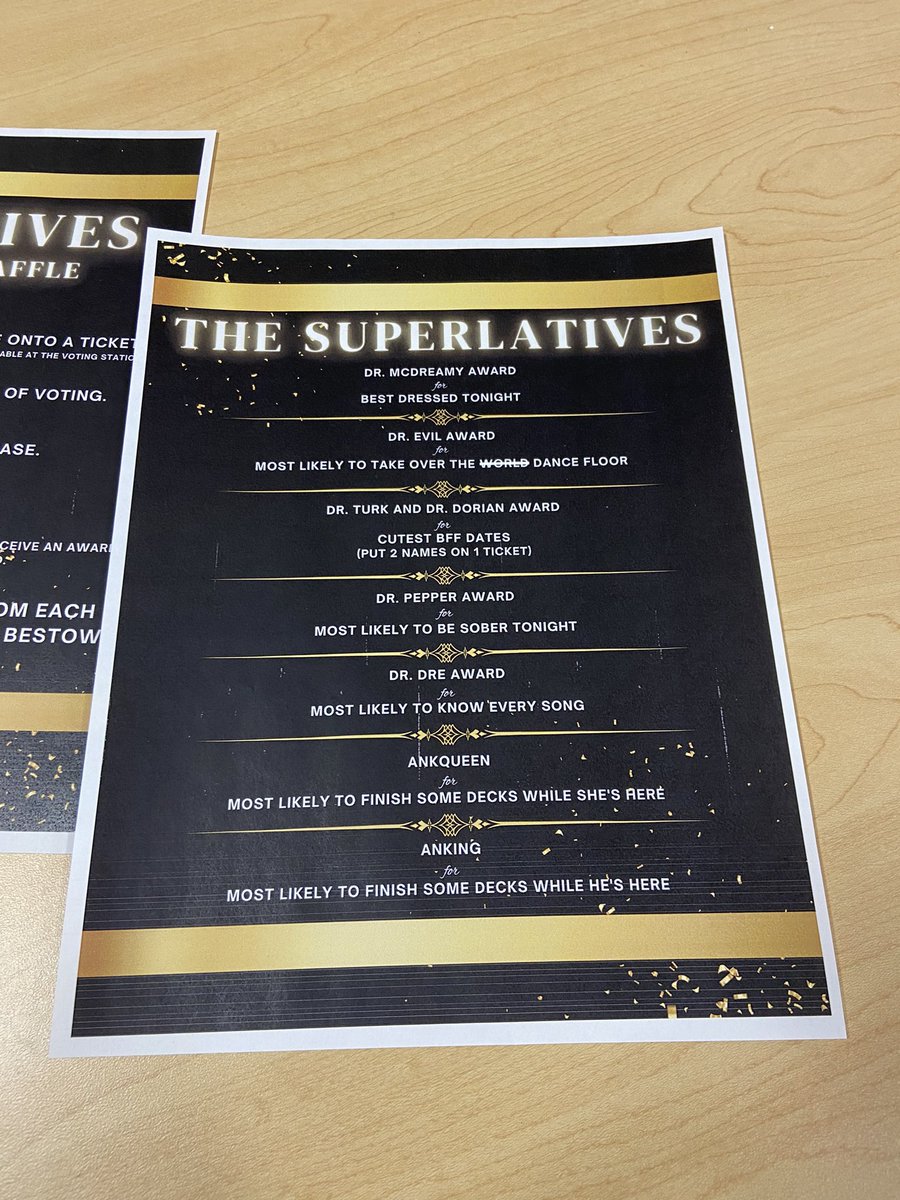 CourtCourtWater's tweet photo. Proof that medical school is just like high school but somehow worse . . . We have a ‘ball’ this week &amp; their will be voting for superlatives https://t.co/nCDSIUlBRz