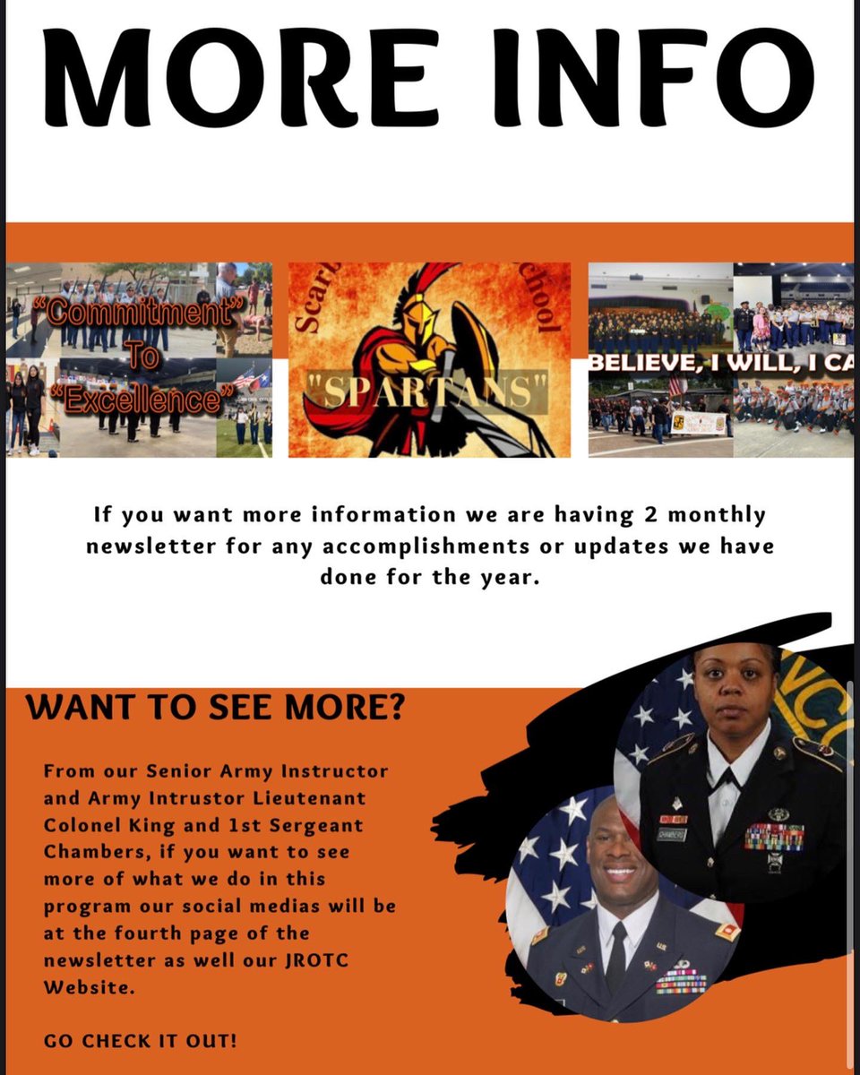 Check out our newest Newsletter!👀#scarboroughhighschool #hisd #spartans #jrotc