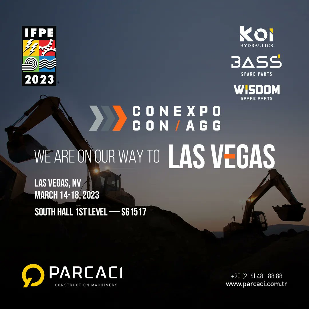 parcaci's tweet photo. We will be glad to see you, our valuable customers, at the CONEXPO-CON AGG 2023 - North America's largest construction trade show.

South Hall 1st Level — S61517

#parçacıişmakineleri #parçacı #construction #constructionmachinery #excavator #building #dozer #bulldozer https://t.co/9VtGmLaMR8