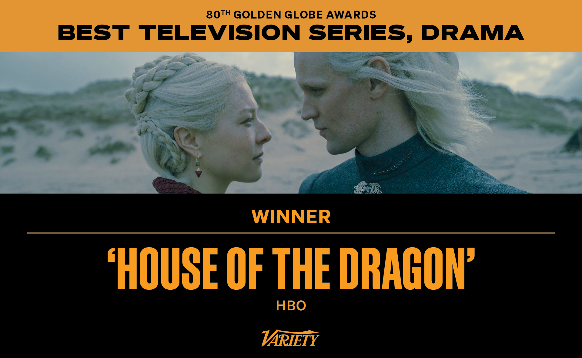 Variety on X: House of the Dragon wins the #GoldenGlobe for