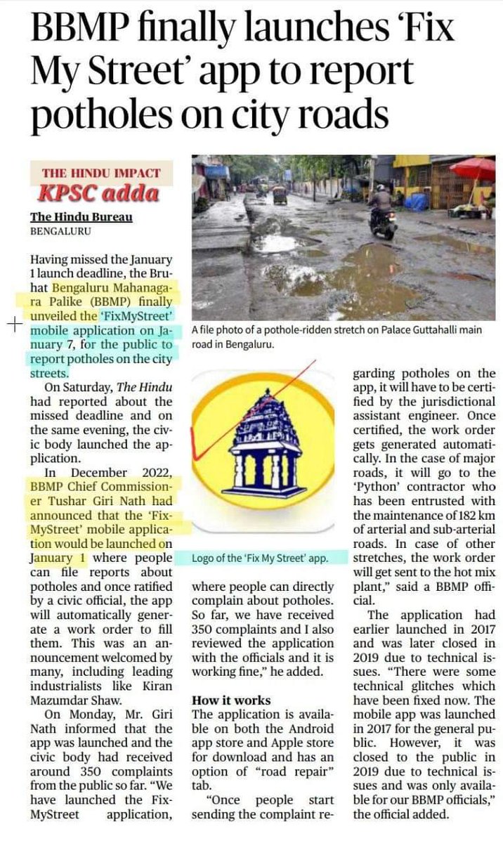 chindichitranna's tweet photo. Fix my street app.
I thought by 31 Dec 2022 all potholes were closed:) Anyways, I hope this will atleast do something good.
No more #aladsu ?;)
#pothole #fixmystreet https://t.co/F0iW5N6wtd