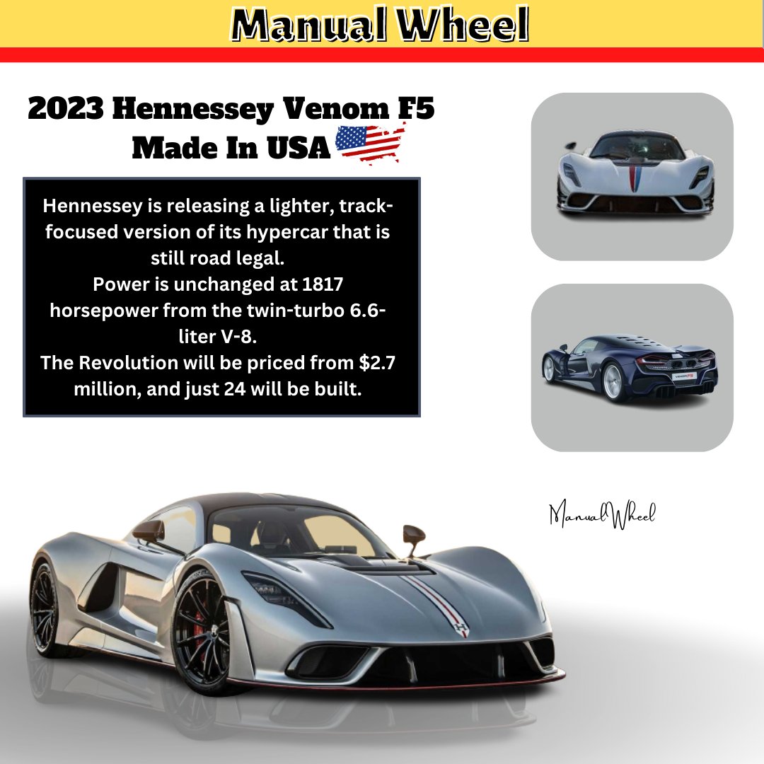 ManualWheel's tweet image. 2023 Hennessy Venom F5  super car 
.
.
.
.
.
.#manualwheel #manualwheelautomobile #manualwheelcars #manualwheelusa #manualwheelindia #HennesseyPerformance #Hennessyvenom #hennessyvenamf5 #supercarsdaily #supercarspotting #supercar #supercarclub #supercarsaturdaysflorida