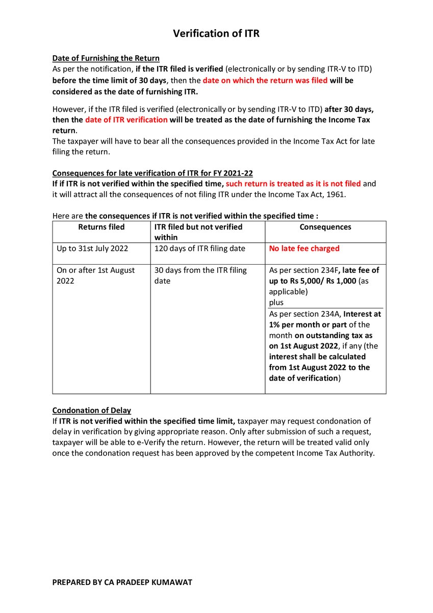 CA Pradeep Kumawat (@capradeepkumaw1) on Twitter photo Important aspects regarding Verification of ITR
<a href="/TaxationUpdates/">Taxation Updates (CA Mayur J Sondagar)</a> <a href="/AbhasHalakhandi/">Abhas Halakhandi</a> <a href="/akhilpachori/">CA Akhil Pachori</a>
<a href="/abhishekrajaram/">Abhishek Raja "Ram"</a> <a href="/TilotamaG/">Tilotama Vikram</a> <a href="/CAclubindia/">CAclubindia</a> <a href="/SaurinShahCA/">Saurin Shah</a> <a href="/PratibhaGoyal/">Pratibha Goyal</a> <a href="/BhanwarBorana/">Bhanwar Borana</a>
<a href="/Kuldeepkg91/">CA Kuldeep KD - Chairman ICAI Jaipur (22-23)</a> <a href="/taxguru_in/">Tax Guru</a> <a href="/CAChirag/">CA Chirag Chauhan</a> <a href="/dineshwadera/">Dinesh Wadera</a> Important aspects regarding Verification of ITR
<a href="/TaxationUpdates/">Taxation Updates (CA Mayur J Sondagar)</a> <a href="/AbhasHalakhandi/">Abhas Halakhandi</a> <a href="/akhilpachori/">CA Akhil Pachori</a>
<a href="/abhishekrajaram/">Abhishek Raja "Ram"</a> <a href="/TilotamaG/">Tilotama Vikram</a> <a href="/CAclubindia/">CAclubindia</a> <a href="/SaurinShahCA/">Saurin Shah</a> <a href="/PratibhaGoyal/">Pratibha Goyal</a> <a href="/BhanwarBorana/">Bhanwar Borana</a>
<a href="/Kuldeepkg91/">CA Kuldeep KD - Chairman ICAI Jaipur (22-23)</a> <a href="/taxguru_in/">Tax Guru</a> <a href="/CAChirag/">CA Chirag Chauhan</a> <a href="/dineshwadera/">Dinesh Wadera</a>