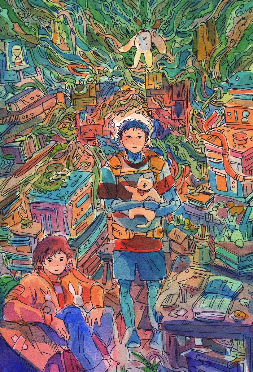 catforests's tweet image. hello #PortfolioDay I'm Bianca, a watercolor illustrator who loves details, robots, and cats!