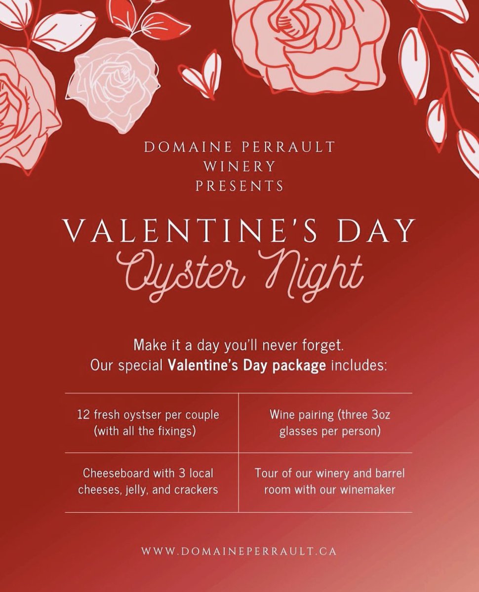How amazing is this! <a href="/DomainePerrault/">Domaine Perrault</a> is having an event for #ValentinesDay2023 and I snagged 2 tickets for the upcoming auction. Thx <a href="/Jacquie_Bushell/">Jacquie Bushell</a> for the donation! Feb 1-6 #winelovers #ottawa #love