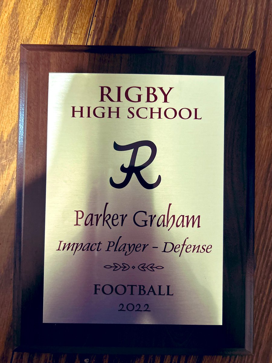 parkergraham03's tweet photo. Thankful for my varsity award “impact player of the year”- And my first lettermen’s award as a sophomore!!  @RHSTrojanFB @CoachAGG @CoachAFlowers @BurkeMouser @LHorrocks44 @mike_daronch https://t.co/yGtHIZGLeh
