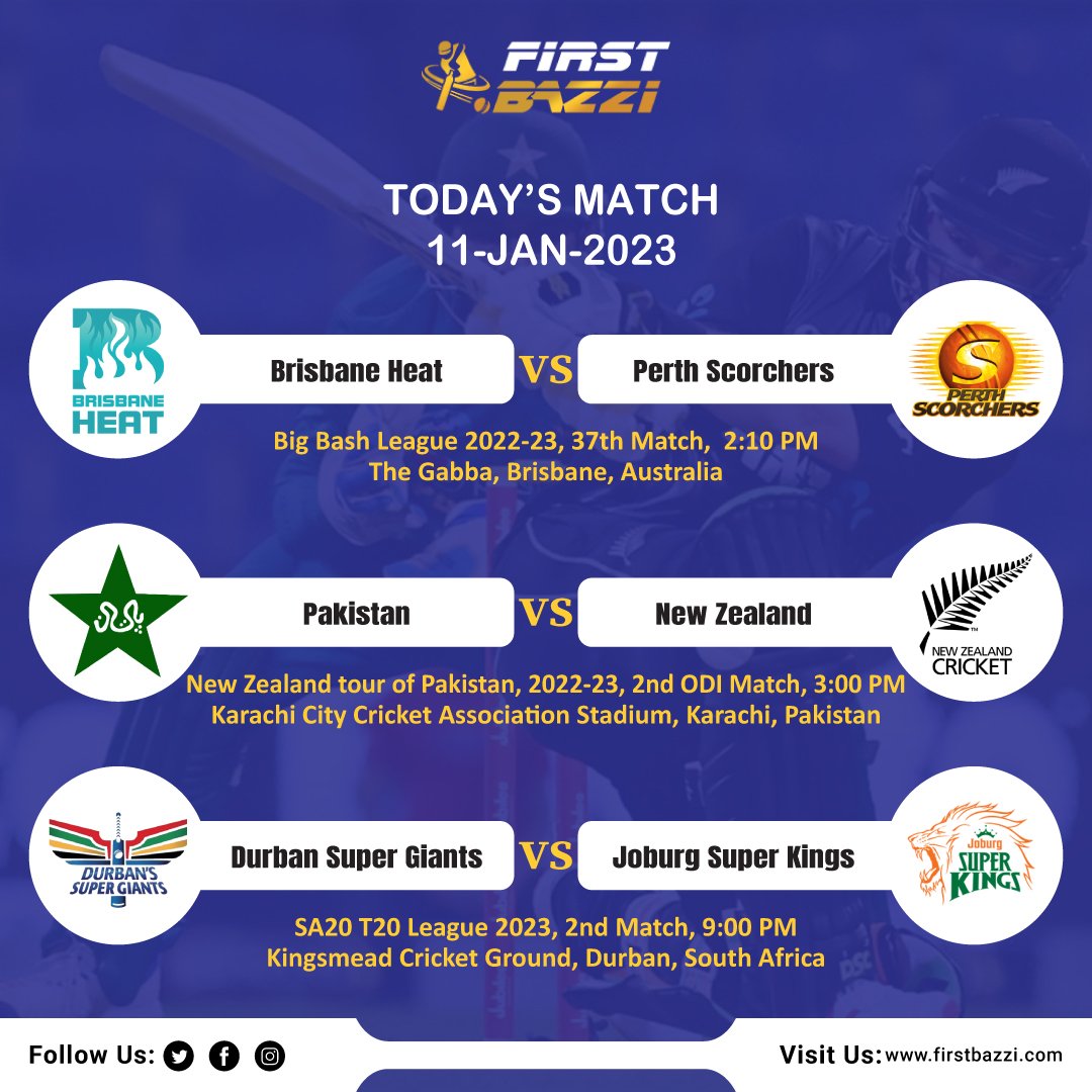 firstbazzi's tweet photo. Good Morning, Everyone!
Today’s Match Schedule is as Follows: 11 January 2023

Join Our Telegram Community -
📱 https://t.co/yV8cYLtEEI

#BCCI #BigBashLeague #INDvsSL #AUSvsSA #PAKvsNZ #HardikPandya #SuryakumarYadav #RohitSharma #KLRahul #ViratKohli #BabarAzam #IPL #FirstBazzi https://t.co/SQSH1Eq0Wb