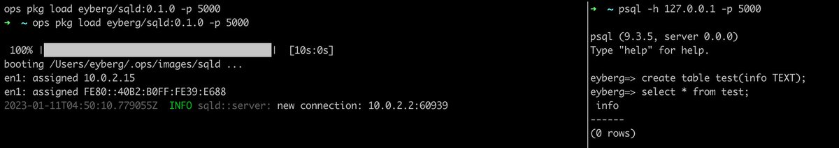flying sqld via <a href="/libsqlhq/">libSQL</a> on nanos; now you can use your embedded sql talking to a daemon that speaks postgres wire all contained on its own little vm - neat!