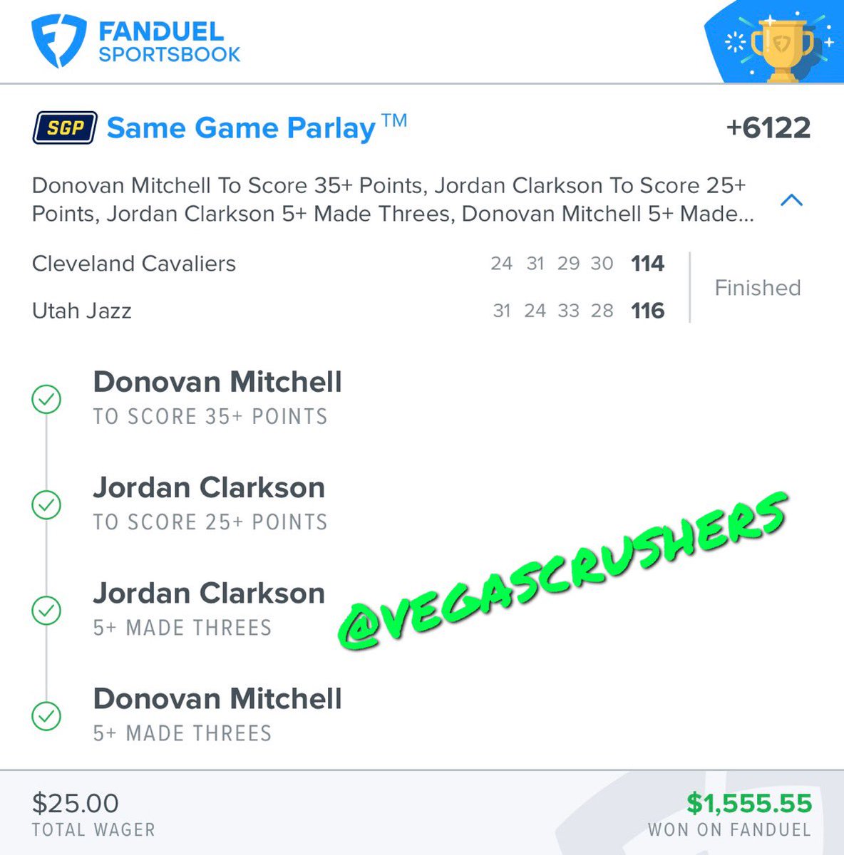 VegasCrushers's tweet photo. Giving away $25 to 4 people who like &amp; retweet this post. Must be following us to win. @FDSportsbook https://t.co/F63Nji9TBS
