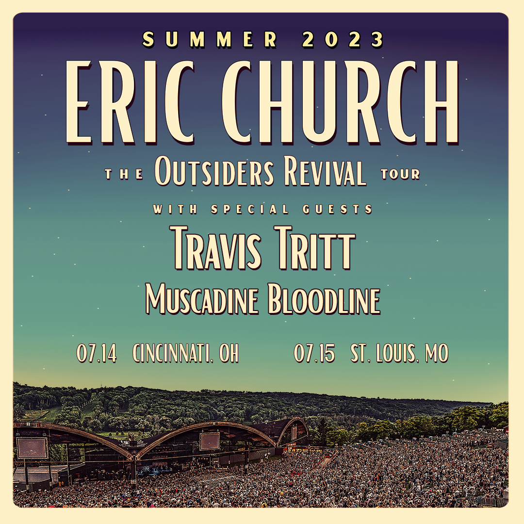 TravisTritt's tweet photo. Travis joins @ericchurch 's Outsider Revival Tour for two dates in July in Cincinnati and St. Louis. Tickets go on sale next week! https://t.co/XMGGtVg0go