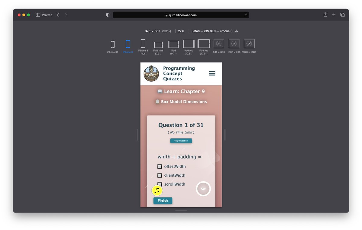 siliconwat's tweet photo. RELEASE UPDATE: Frontend Programming Concept Quizzes 
https://t.co/vnz2RihqcZ

1. Chapter 9 now live! 🌎

Feel free to report bugs or suggest improvements by replying to this message thread 💻

@thonly #frontend #html #css #javascript #quiz https://t.co/mRcsJ6zYek
