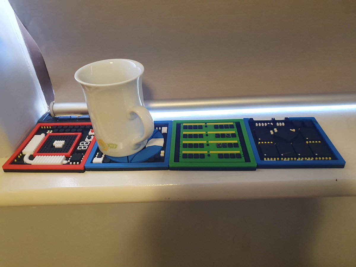 The coasters by the team at <a href="/GamersNexus/">GamersNexus</a> are incredibly well-made. Was a recommended Christmas present when someone asked what I wanted. store.gamersnexus.net/products/gn-dr…