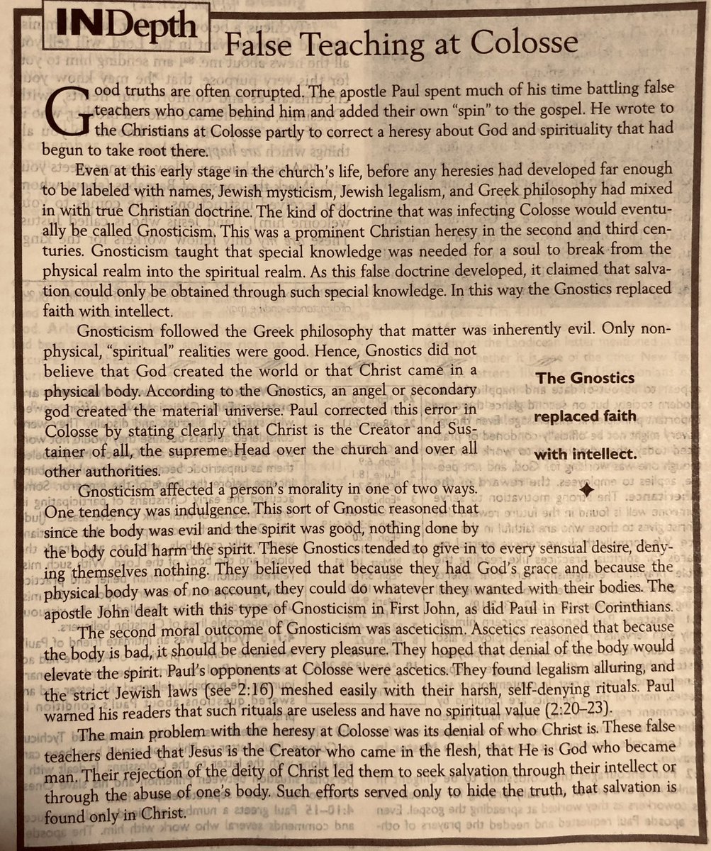 Gnosticism still present with us today in many different forms. The New Age movement Etc. etc.