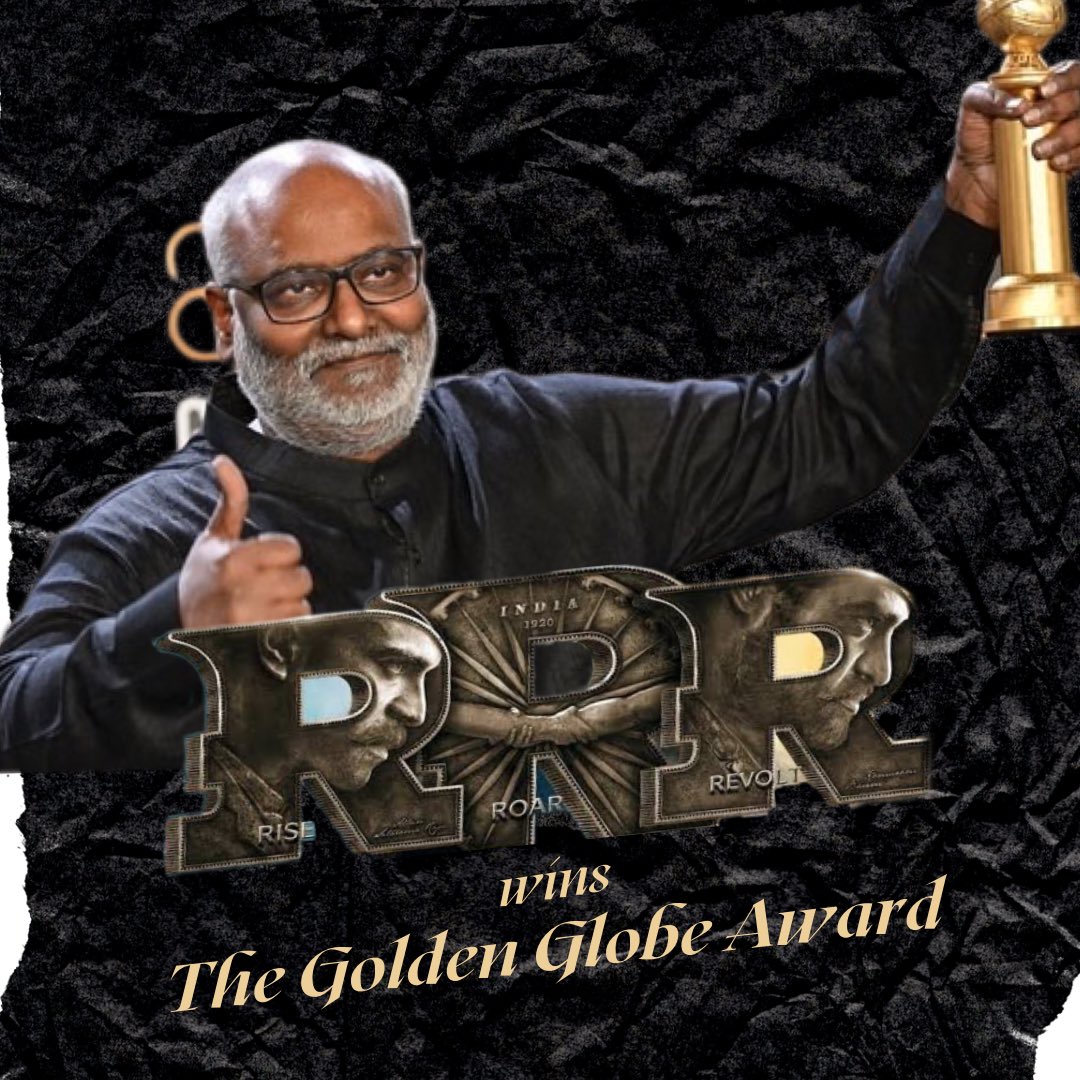 TomTomNews_'s tweet photo. The Golden Globe award goes to the golden #RRR team for the Best Original Song. #GoldenGlobes2023 #RRRGoesGlobal #RRRMovie #Rajamouli #JrNTR #RamCharan #Keeravani #kalabhairava #rahulsipligunj @ssrajamouli @tarak9999 @AlwaysRamCharan https://t.co/yol6lC4SHK