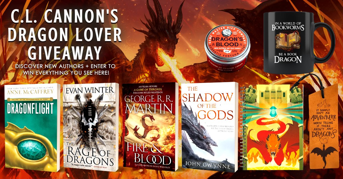 🐲#Dragon fans, this #giveaway is smokin!🐉
 🔥 bit.ly/dragonfanz 🔥

🏰 #Win #Dragonflight, #TheRageOfDragons, #FireAndBlood, &amp; #TheShadowOfTheGods + a Smaug notebook, dragon adventure leather bookmark, book dragon mug, &amp; a Dragon's Blood candle 🏰
#fantasy #lotr #GoT