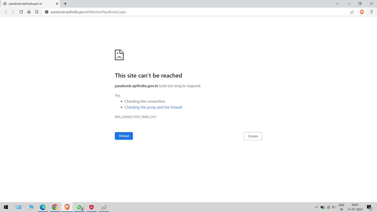 Jk_bhayani's tweet photo. As Usual, EPFO website (Passbook) not working. Tried from all three different browsers. How such constant failure of website can go unnoticed amid Tall claim of #DigitalIndia. @socialepfo @_DigitalIndia @LabourMinistry @DGLabourWelfare @byadavbjp https://t.co/AiJE8Kj9JV