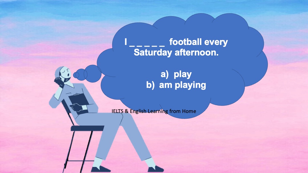 #QuizTime 

I _______ football every Saturday afternoon. ⚽️ ⚽️

👉 Option a) play

👉 Option b) am playing

What's your answer?? 😎😎

#quiz #grammar #grammarchallenge #grammarquiz #IELTS #ielts #spokenenglish #tense #ieltsandenglishlearningfromhome